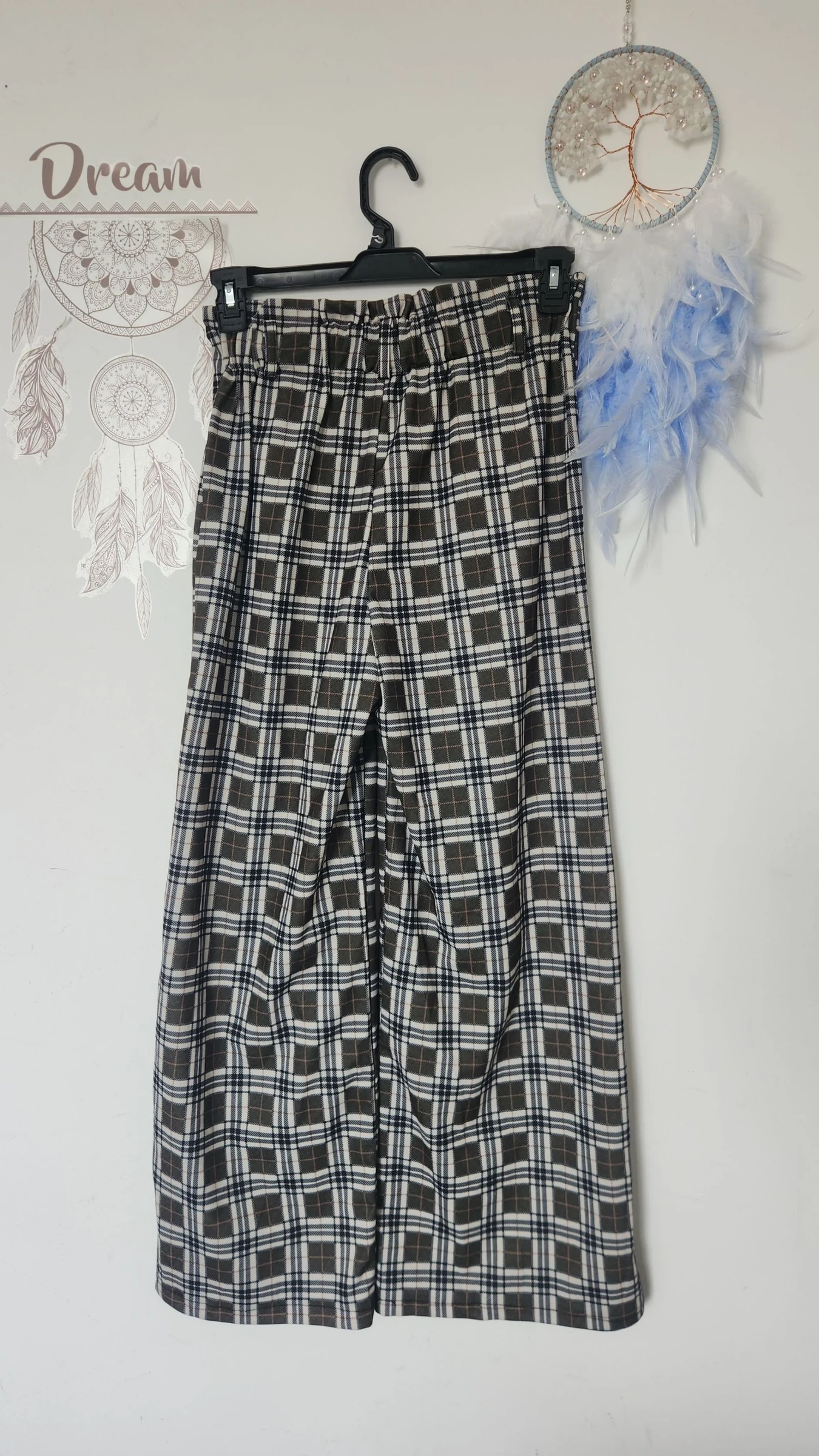 Wijde geruite broek met olifantspoten ●Maat M●🌸 Afmetingen in beschrijving – photo 7